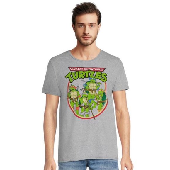 Nickelodeon Teenage Mutant Ninja Turtles Men's Graphic T-Shirt Grey Size 3XL - Picture 1 of 5